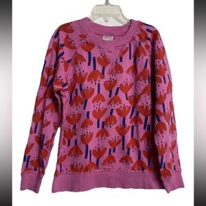 Hanna Andersson Sweatshirt Girls 6-7 Sunset Tulip Pink Floral Crewneck 120cm